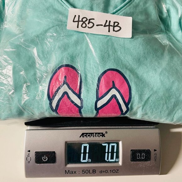 Life is Good Womens Turquoise Lightweight Flip Flop Graphic Pullover Hoodie Sz L - Picture 9 of 9